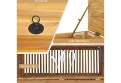 Rolling Patio Wooden Deck Box