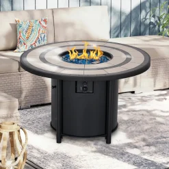 Round Propane Gas Fire Pit Table
