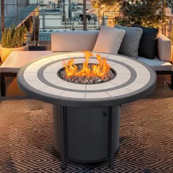 Round Propane Gas Fire Pit Table