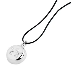 Safety Silver Leather Necklace