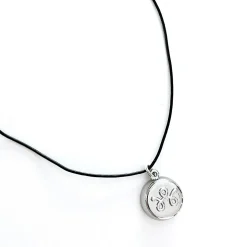 Safety Silver Leather Necklace