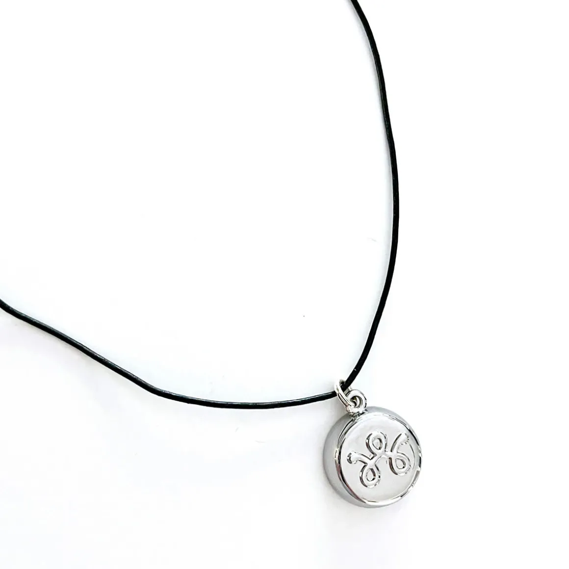 Safety Silver Leather Necklace