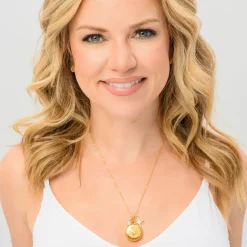 Safety Star Burst Charm Necklace with Crystal Pendant