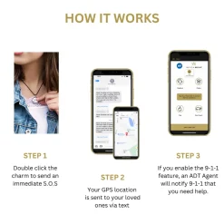 Safety Star Burst Charm Necklace with Crystal Pendant