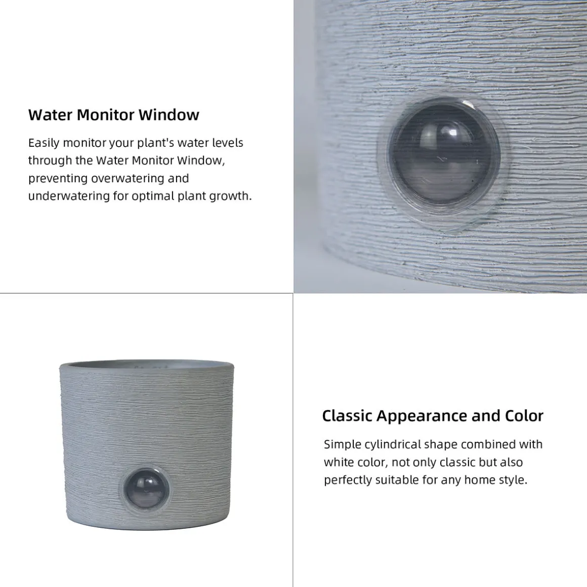 Self-Watering Cylinder Pot System for Indoor Plants (Set of 3)