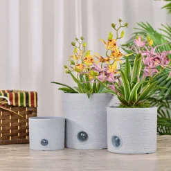 Self-Watering Cylinder Pot System for Indoor Plants (Set of 3)