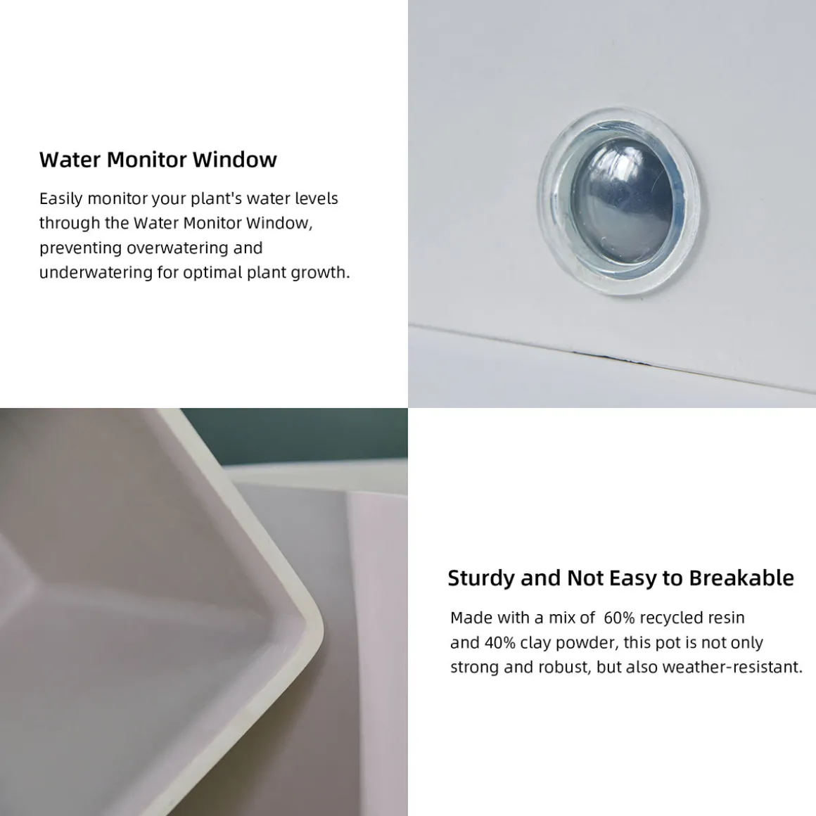 Self-Watering Square Pot System for Indoor Plants (Set of 3)