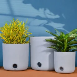Self-Watering Tall Cylinder Pot System for Indoor Plants (Set of 3)
