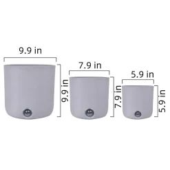 Self-Watering Tall Cylinder Pot System for Indoor Plants (Set of 3)
