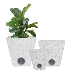 Self-Watering Tall Square Pot System for Indoor Plants (Set of 3)