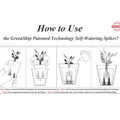 Self-Watering Tall Square Pot System for Indoor Plants (Set of 3)