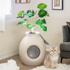 Smart Plant Hidden Litter Box with Odor Control