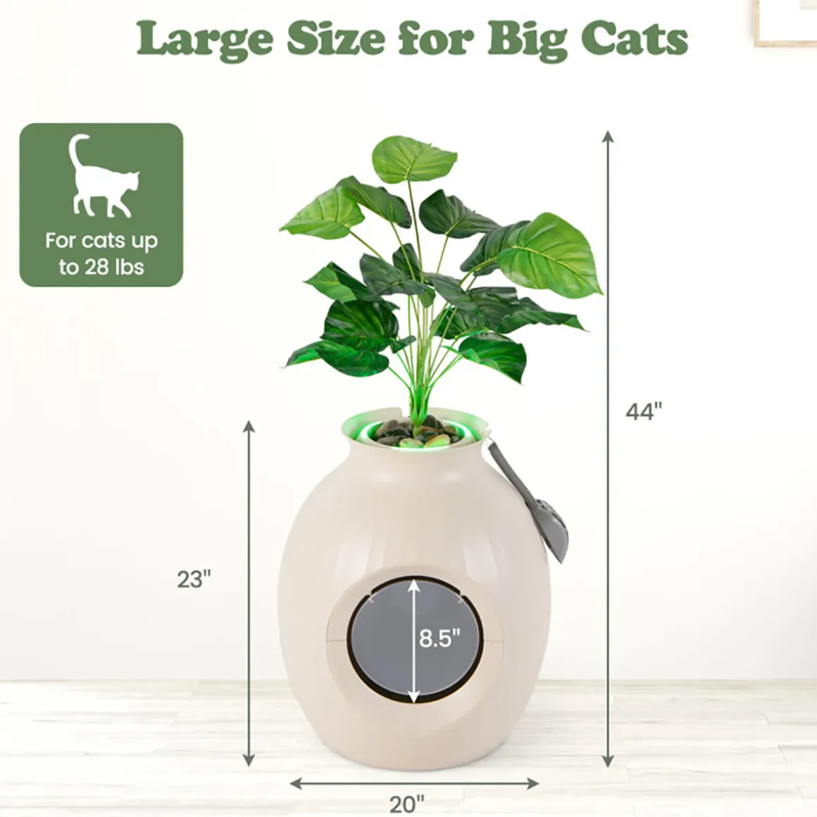 Smart Plant Hidden Litter Box with Odor Control