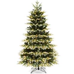 Snowy Tipped Pre-Lit Hinged Christmas Tree with Remote Control