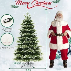 Snowy Tipped Pre-Lit Hinged Christmas Tree with Remote Control