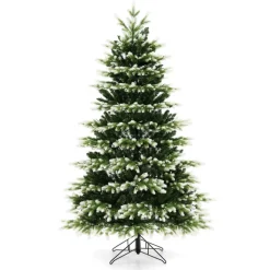 Snowy Tipped Pre-Lit Hinged Christmas Tree with Remote Control