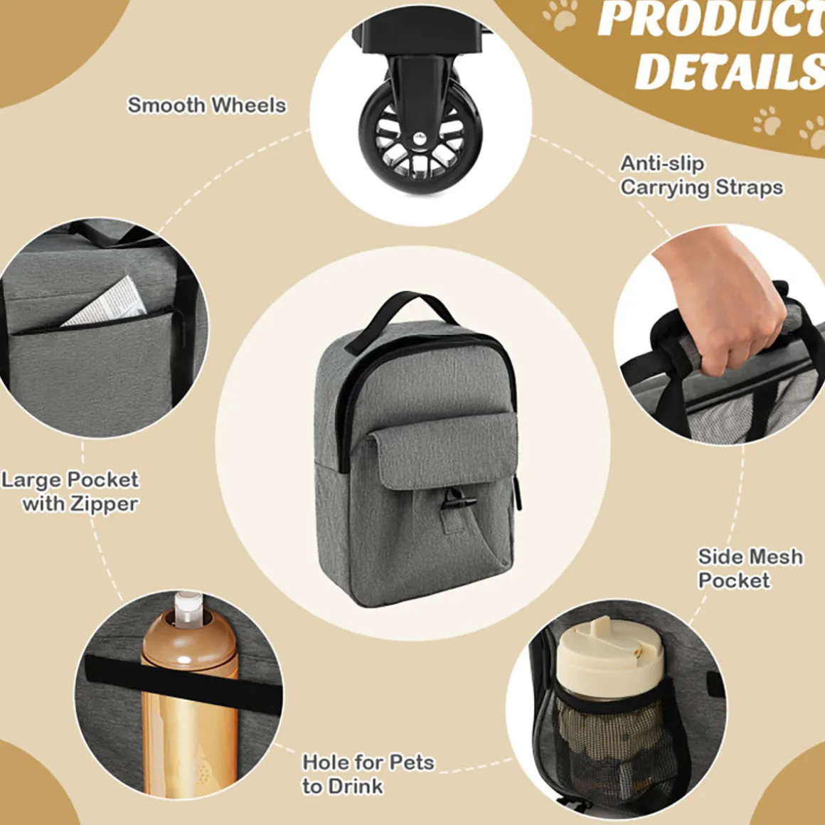 Soft Rolling Pet Carrier