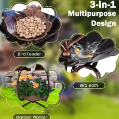 Solar Bird Bath Feeder and Planter