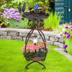 Solar Bird Bath Feeder and Planter