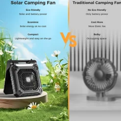 Solar Powered Fan with LED Lights