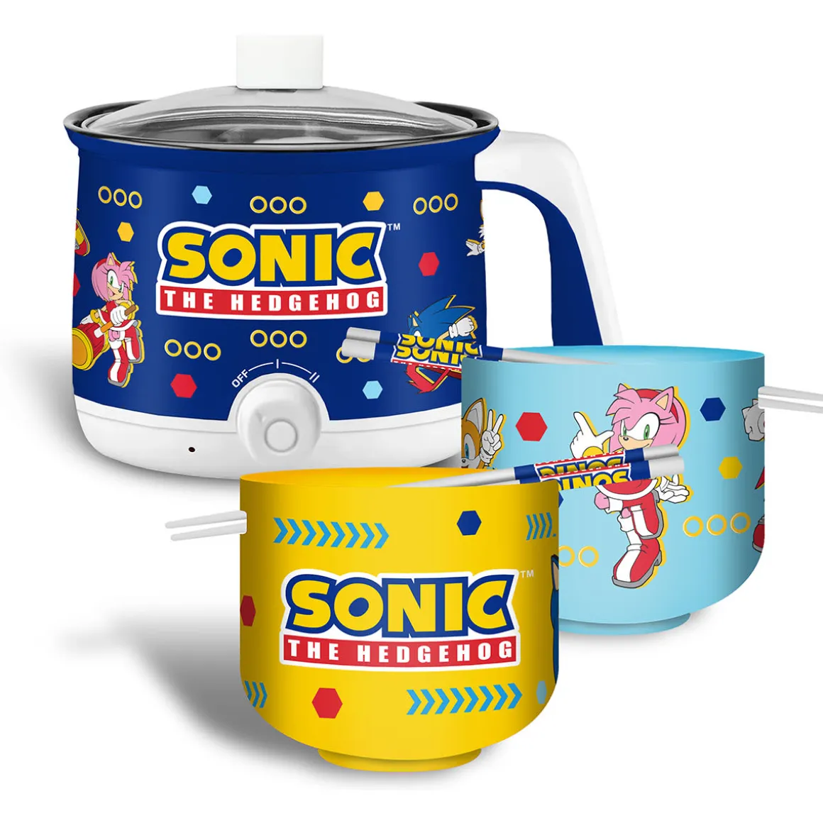 Sonic The Hedgehog Hot Pot with Ramen Bowls