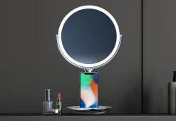 Spa Studio LED Vanity Mirror with Wireless Charging by Sharper Image