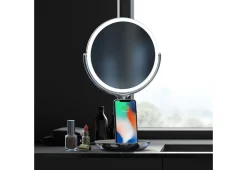Spa Studio LED Vanity Mirror with Wireless Charging by Sharper Image
