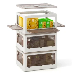 Stackable Storage Bins with Lids (Set of 3)