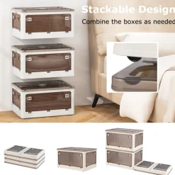 Stackable Storage Bins with Lids (Set of 3)