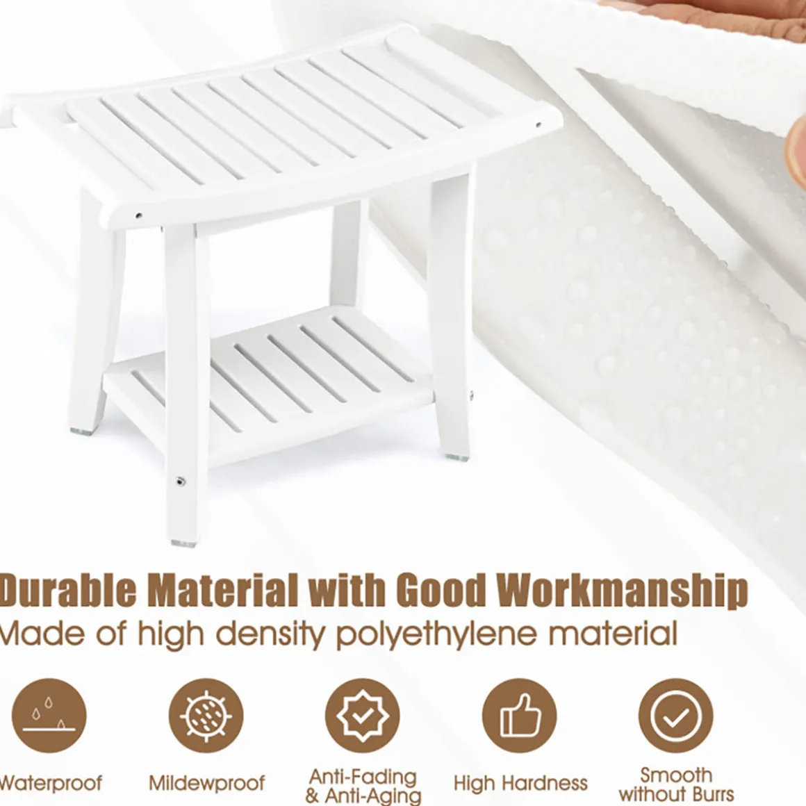 2-Tier Bathroom Shower Bench