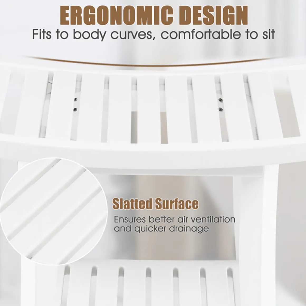 2-Tier Bathroom Shower Bench