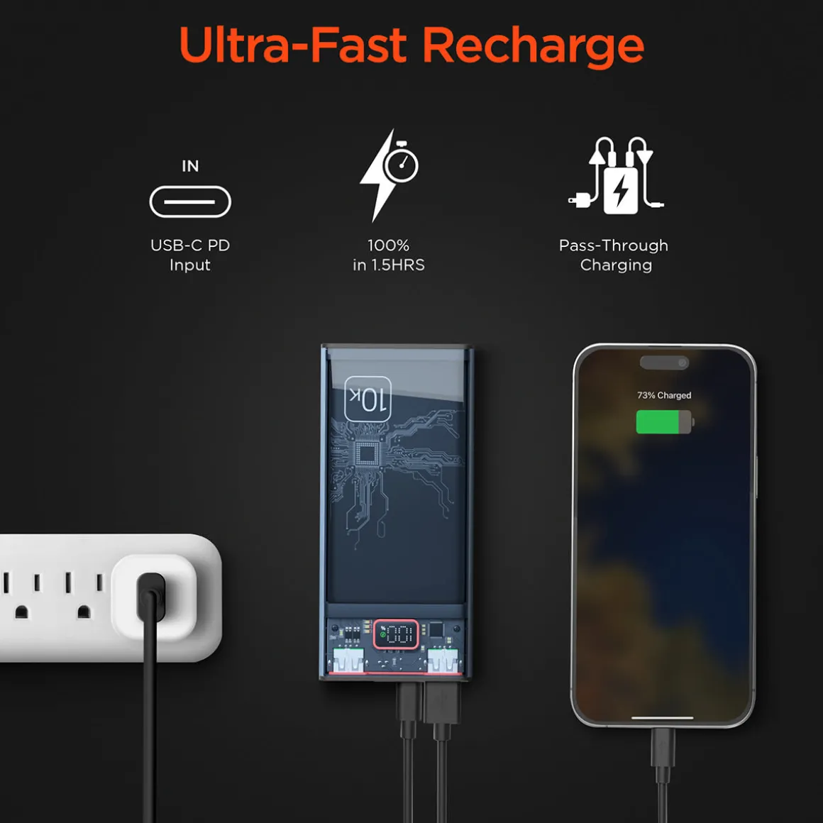 Transparent Fast Charge Power Bank