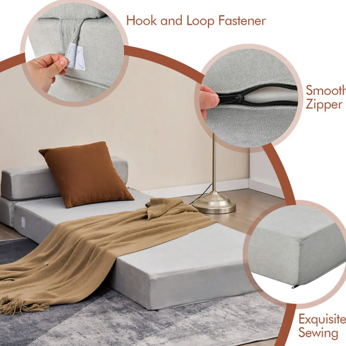 Tri-Fold Sleeper Sofa Bed