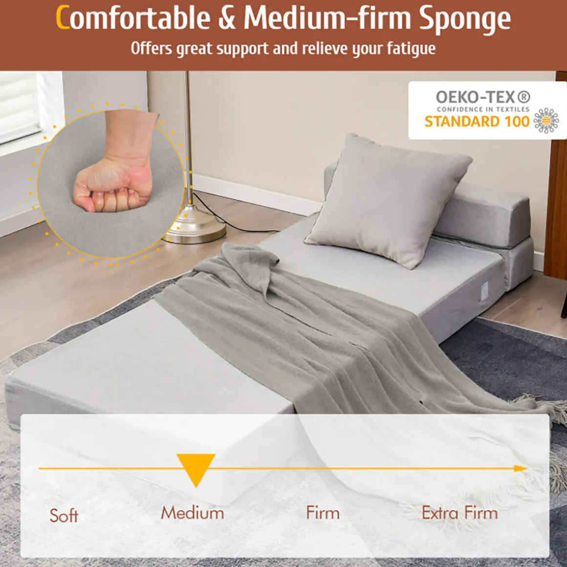 Tri-Fold Sleeper Sofa Bed