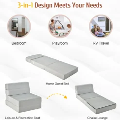Tri-Fold Sleeper Sofa Bed