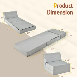 Tri-Fold Sleeper Sofa Bed