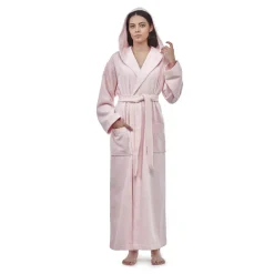 Turkish Cotton Ankle Length Hooded Bathrobe