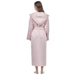 Turkish Cotton Mid-Calf Length Hooded Bathrobe