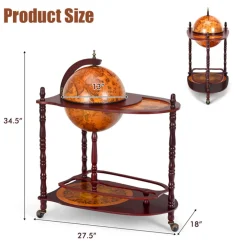 Vintage Globe Bar Cart with Extra Shelf