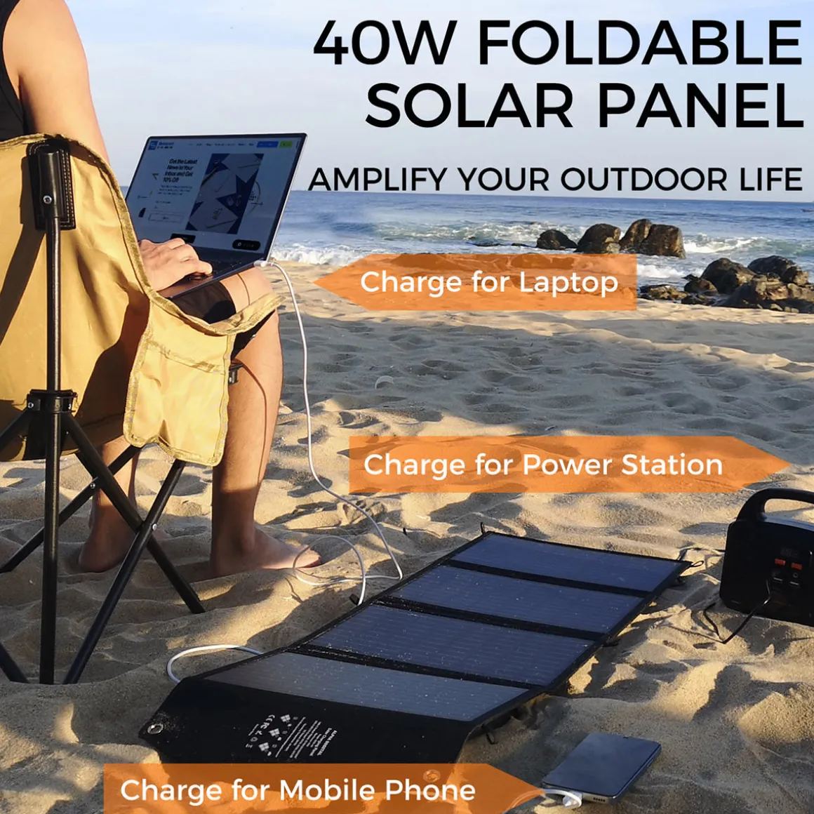 40W Portable Solar Charging Panel