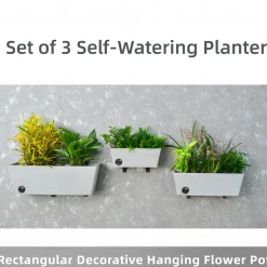 Wall Hanging Self-Watering Pot System for Indoor Plants (Set of 3)