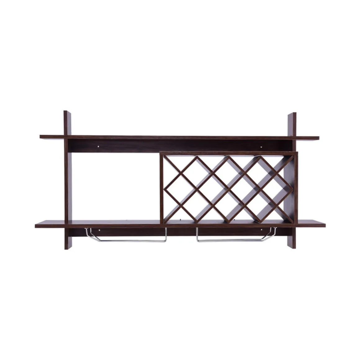 Wall Mount Wine Rack Organizer with Glass Holder