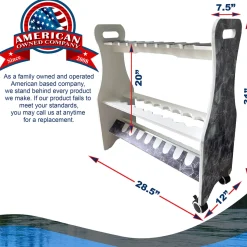 Waterproof Rolling 16 Fishing Rod Rack