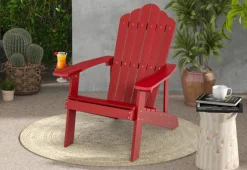 Weather Resistant Outdoor Adirondack Chair with Cup Holder
