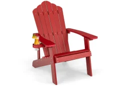 Weather Resistant Outdoor Adirondack Chair with Cup Holder