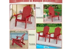 Weather Resistant Outdoor Adirondack Chair with Cup Holder