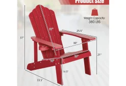 Weather Resistant Outdoor Adirondack Chair with Cup Holder