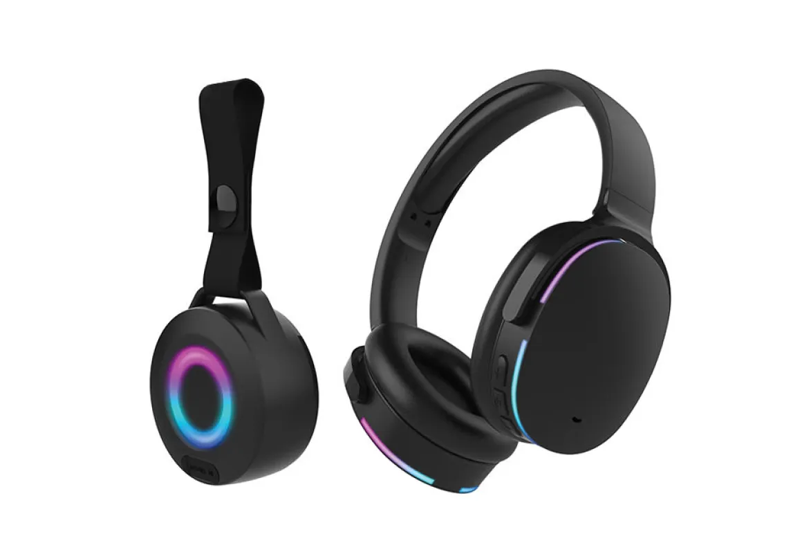 Wireless Audio Duo Light-Up Speaker and Headphones