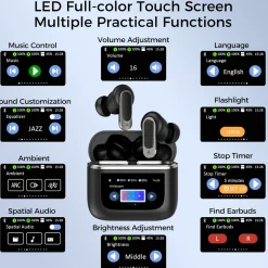Wireless Earbuds with Touchscreen Smart Case