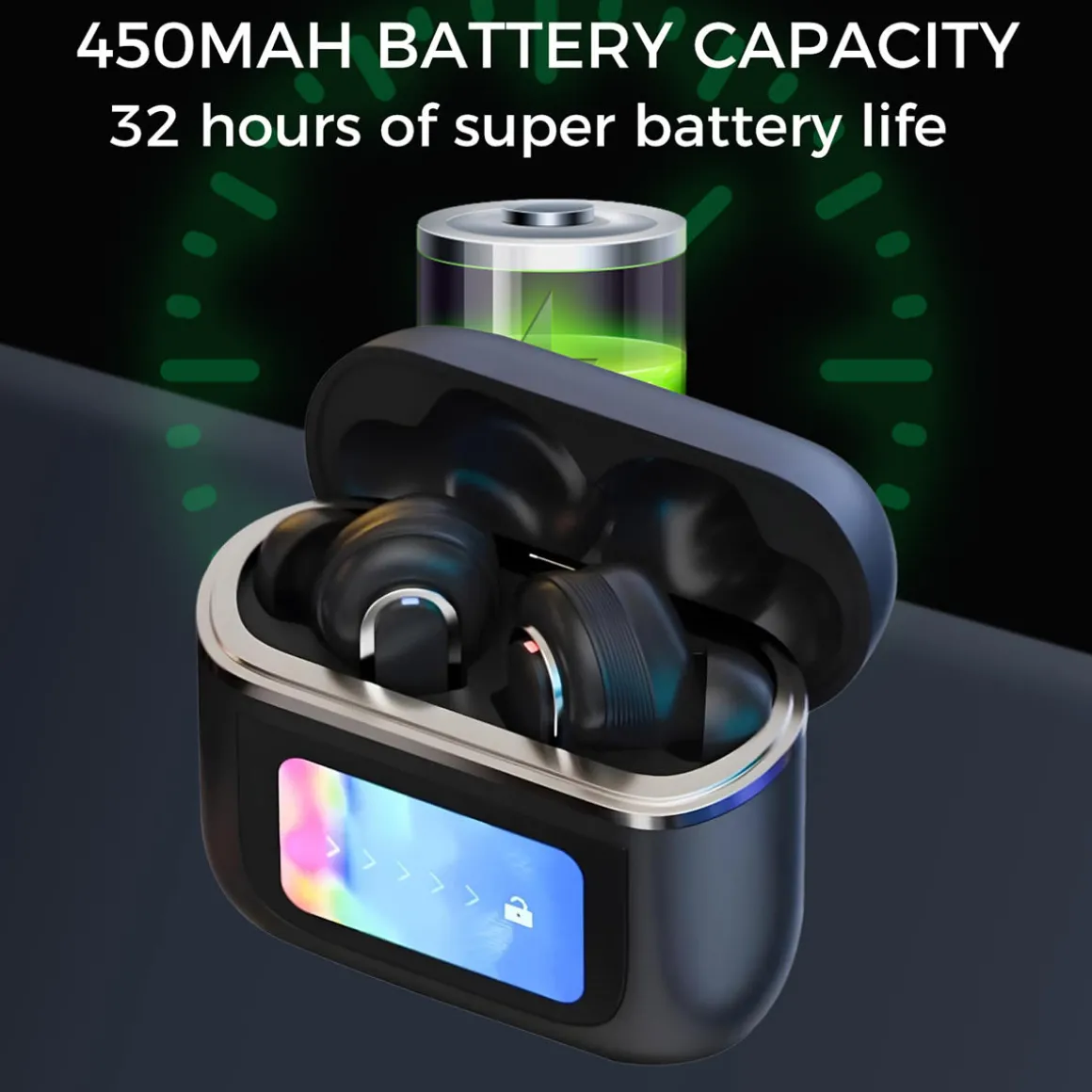 Wireless Earbuds with Touchscreen Smart Case
